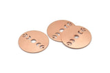 Copper Moon Charm, 4 Raw Copper Moon Phases Charms With 2 Holes (22x0.80mm) M02933