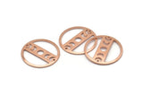 Copper Moon Charm, 4 Raw Copper Moon Phases Charms With 2 Holes (22x0.80mm) M02938