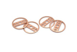 Copper Moon Charm, 4 Raw Copper Moon Phases Charms With 2 Holes (22x0.80mm) M02938