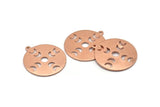 Copper Moon Charm, 4 Raw Copper Moon Phases Charms With 1 Loop (24x22x0.80mm) M02959