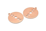 Copper Moon Charm, 4 Raw Copper Moon Phases Charms With 1 Loop (24x22x0.80mm) M02936