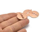 Copper Moon Charm, 4 Raw Copper Moon Phases Charms With 1 Loop (24x22x0.80mm) M02936