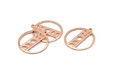 Copper Moon Charm, 4 Raw Copper Moon Phases Charms With 1 Loop (24x22x0.80mm) M02937