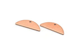 Semi Circle Charm, 12 Raw Copper Half Moon Charms With 1 Hole, Blanks, Stamping Blanks (7x18x0.80mm) M03043