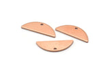 Semi Circle Charm, 12 Raw Copper Half Moon Charms With 1 Hole, Blanks, Stamping Blanks (7x18x0.80mm) M03043