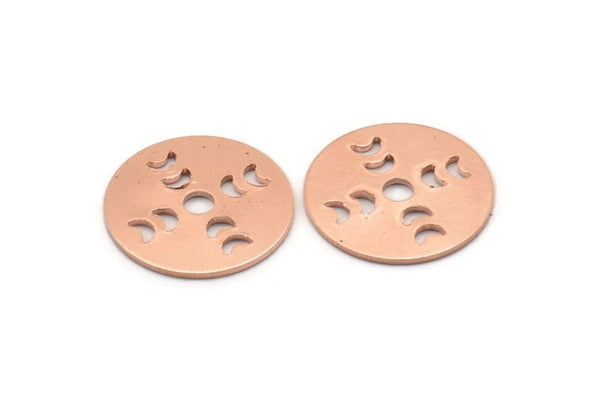 Copper Moon Blank, 8 Raw Copper Moon Phases Stamping Blanks (18x0.80mm) M03014