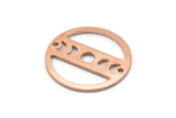 Copper Moon Charm, 8 Raw Copper Moon Phases Stamping Charm With 2 Holes (18x0.80mm) M03012