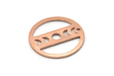 Copper Moon Charm, 8 Raw Copper Moon Phases Stamping Charm With 1 Hole (18x0.80mm) M03007