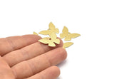 Brass Butterfly Blank, 12 Textured Raw Brass Butterfly Blank (23X17x0.80mm) A0353