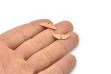 Semi Circle Charm, 12 Raw Copper Half Moon Charms With 1 Hole, Blanks, Stamping Blanks (7x18x0.80mm) M03043