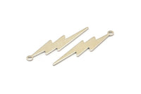 Silver Lightning Charm, 10 Silver Tone, Silver Lightning Charms With 1 Loop (35x8x0.80mm) M02472