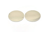 Steel Round Charm, 6 Stainless Steel Round Charms With 2 Holes (40x0.70mm) M02897