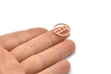 Copper Moon Charm, 8 Raw Copper Moon Phases Stamping Charm With 2 Holes (18x0.80mm) M03012