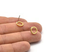 Pirinç Daire Küpe, 12 Ham Pirinç Daire Küpe (10 mm) N0438 A1138