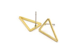 Brass Triangle Earring, 10 Raw Brass Triangle Stud Earrings (16x12x1.2x1mm) BS 1856 A1767