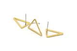 Brass Triangle Earring, 10 Raw Brass Triangle Stud Earrings (16x12x1.2x1mm) BS 1856 A1767