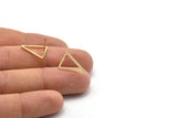 Gold Triangle Earring, 8 Gold Plated Brass Triangle Stud Earrings (16x12x1.2x1mm) BS 1856 A1767