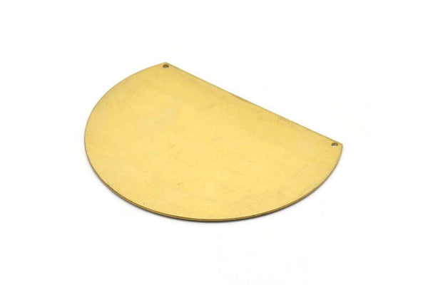 Ham Pirinç Boş, Ham Pirinç Yarım Daire Kolye Boşları (75x57x0,80) N0454