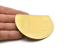 Raw Brass Blank, Raw Brass Semi Circle Pendant Blanks (75x57x0.80) N0454