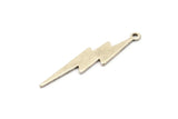 Silver Lightning Charm, 10 Antique Silver Plated Brass, Silver Lightning Charms With 1 Loop (35x8x0.80mm) M02472