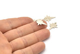 Silver Pole Star Charm, 10 Antique Silver Plated Brass, Silver Charms, Silver Pole Star Charms With 1 Hole (20x15x0.80mm) M02481