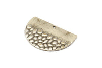 Semi Circle Charm, 6 Antique Silver Plated Brass Half Moon Charms With 1 Hole, Earrings, Pendants (26x18x0.60mm) D1185 H1165