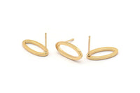 Altın Oval Küpe, 4 Altın Kaplama Pirinç Oval Küpe (16x8x1,5 mm) D1564 A1433