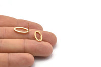 Altın Oval Küpe, 4 Altın Kaplama Pirinç Oval Küpe (16x8x1,5 mm) D1564 A1433