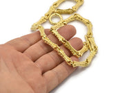 Brass Necklace Chain, Raw Brass Rope Chain Necklace, Chain Choker Necklace (45cm - 17.7 inc) 25x4.5mm N1837