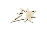 Silver Pole Star Charm, 6 Antique Silver Plated Brass, Silver Charms, Silver Pole Star Charms With 1 Hole (27x22x0.80mm) M02484