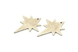 Silver Pole Star Charm, 6 Antique Silver Plated Brass, Silver Charms, Silver Pole Star Charms With 1 Hole (27x22x0.80mm) M02479