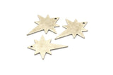 Silver Pole Star Charm, 6 Antique Silver Plated Brass, Silver Charms, Silver Pole Star Charms With 1 Hole (27x22x0.80mm) M02479