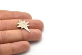 Silver Pole Star Charm, 6 Antique Silver Plated Brass, Silver Charms, Silver Pole Star Charms With 1 Hole (27x22x0.80mm) M02479