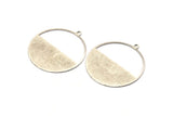 Silver Circle Charm, 2 Antique Silver Plated Brass Circle Charms With 1 Loop, Pendants (41x38x0.6mm) M02055 Q0446