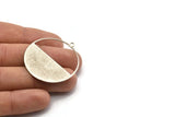 Silver Circle Charm, 2 Antique Silver Plated Brass Circle Charms With 1 Loop, Pendants (41x38x0.6mm) M02055 Q0446
