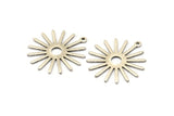 Silver Sun Charm, 10 Antique Silver Plated Brass Sun Charms With 1 Loop (27x0.80mm) M01643