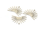 Silver Sun Charm, 4 Textured Antique Silver Plated Brass Sun Charms With 1 Loop (22x30x0.80mm) M02269