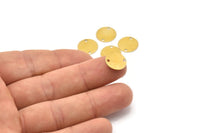 Brass Round Connctor, 100 Raw Brass Stamping Blank Connectors With 2 Holes (12mm) Brs 69 A0255