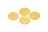 Round Brass Connector, 30 Raw Brass Round Discs, Middle Hole Connectors, Bead Caps, Findings (16mm) Brs 66 A0445