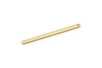 Gold Necklace Bar, 4 Gold Plated Brass Stick Neckalce Bars With 1 Hole, Findings, Earrings (47x2.5x1.2mm) D1155