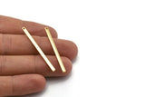 Gold Necklace Bar, 4 Gold Plated Brass Stick Neckalce Bars With 1 Hole, Findings, Earrings (47x2.5x1.2mm) D1155