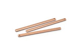 Rose Gold Necklace Bar, 4 Rose Gold Plated Brass Stick Neckalce Bars With 1 Hole, Findings, Earrings (47x2.5x1.2mm) D1155