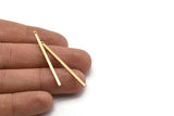 Gold Bar Pendant, 6 Gold Plated Brass Bars (45x2x1mm) Bs 1196--a0863