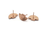 Rose Gold Earring Posts, 4 Rose Gold Plated Brass Semi Circle Earring Stud (16x10mm) N0797 Q0701