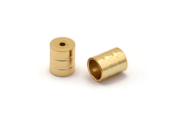 Gold End Cap, 10 Gold Plated Brass End Cap, Cord Tip - 5mm Cord End - (6x7.50mm)  B0061 Q0841