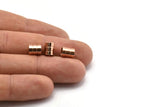 Rose Gold End Cap, 10 Rose Gold Plated Brass End Cap, Cord Tip - 5mm Cord End - (6x7.50mm) B0061 Q0841