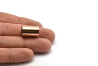 Rose Gold Tube Beads, 5 Rose Gold Plated Brass Tubes (12x18mm) Bs 1473 Q0048