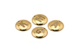 Gold Letter Charm, Gold Plated Brass White Zircone Stone Letter, Gold Letter, Letter Beads, Alphabet Charms, İnitial Letters (15mm)