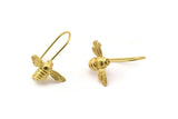 Brass Fly Earring, 8 Raw Brass Fly Stud Earrings, Findings (17x9x0.70mm) N1194