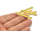 Tiny Rectangle Bar, 24 Raw Brass Rectangle Stamping Blanks with 1 Hole, Necklace Finding (40x5x0.80mm) U032